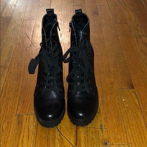 Steve Madden lace up high heeled boots